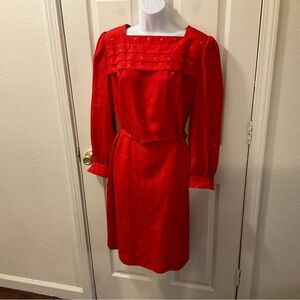 Vintage Elegant Red Women's Dress